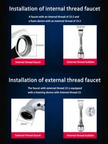 1/2 Pc 360° Rotating Faucet Extender, Faucet Water Saver, Stainless Steel Splash-Proof Nozzle, Faucet Booster, 2 Water Flow Modes, Suitable For Bathroom, Toilet, Kitchen, Dining Room, Sink, Wash Basin, Kitchen Gadgets/Daily Household Items/Kitchen Accessories/Bathroom Accessories - Multicolor - View 8