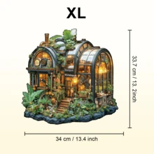 1件裝蒸汽龐克溫室木製不對稱拼圖，動物造型2D拼圖玩具，適合兒童與成人，益智遊戲，派對、節日、聖誕與生日禮物，獨特魔幻桌面裝飾創意木製拼圖禮品 - 彩色 - 查看 10
