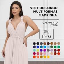 Women's Long Dress, Multiple Ways To Wear, Multi-Use, Tie-Front, Infinity Style, Party, Graduation, Elegant - Rosa claro - Ver 2