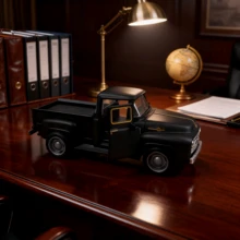 经典复古风格皮卡车模型装饰品。车身采用合金材质，饰以金色流线型饰条。尺寸：11厘米/4.33英寸 * 4.5厘米/1.77英寸 * 4.0厘米/1.57英寸。金属质感凸显其独特风格，既可作为家居装饰，亦是极具收藏价值的佳品。非常适合装饰家居或办公桌，也是馈赠亲朋好友的理想之选。房间装饰 家居装饰摆件 家居微缩模型 - 彩色 - 查看 9