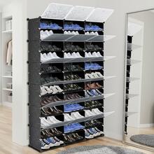 12 Tier Portable 72 Pair Shoe Rack Organizer Shoe Storage Cabinet Stand Expandable For Heels Boots Slippers Black Shoe Organizer Storage Tower Shelf With 36 Grids New In 2026! - 彩色 - 查看 2