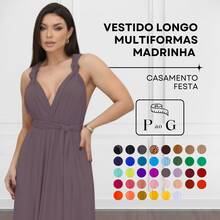 Women's Long Dress, Multiple Ways To Wear, Multi-Use, Tie-Front, Infinity Style, Party, Graduation, Elegant - Grape - View 2