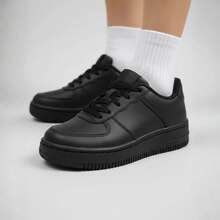 Tênis Escolar Infantil Masculino Feminino Antiderrapante Confortável Macio Casual Menino Menina - Preto - Visão 7