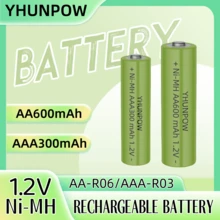 YHUNPOW 1.2V AA/AAA Rechargeable Ni-MH Batteries, Low Self-Discharge, Retains Charge During Storage, For Recharging (Suitable For Remote Controls/Mice)