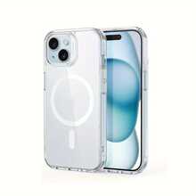 Luxury Clear Magnetic Case Compatible With Iphone 17 16 15 14 13 12 11 Pro Max Transparent Acrylic Magnetic Wireless Charging Cover - Clear - View 2