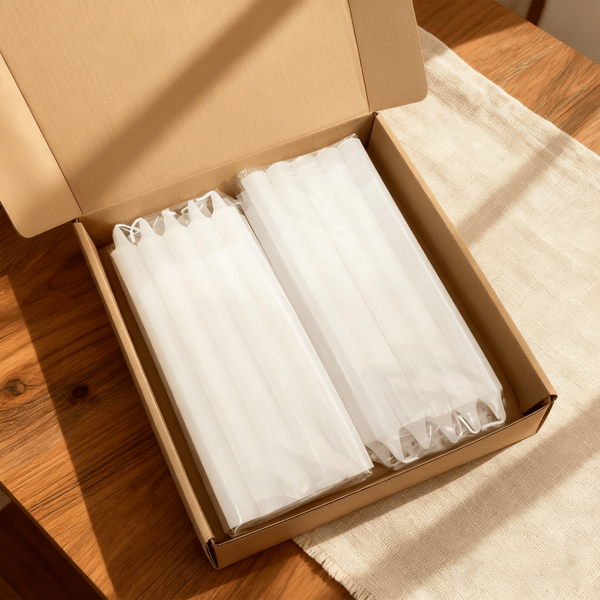 10pcs White Round Candles, 21cm High, 10/12 Hours Burn Time, Elegant For Weddings And Seasonal Celebrations, Indoor Use, Paraffin Wax, Odorless, Ideal For Thanksgiving, Valentine's Day, Graduation, Diwali And Other Occasions, Wedding Decor | Elegant Candlesticks | Durable Candle Material, Wedding Candles