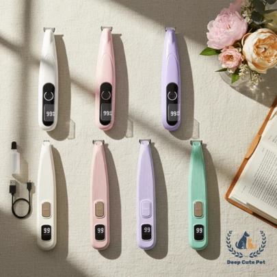 2 Styles LED Digital Display Pet Electric Foot Hair Trimmer, Wide Blade With Lighting Pet Electric Foot Hair Grooming Tool, Suitable For Trimming Pet Fine Hair