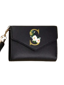 个性化花卉字母迷你钱包，可定制A-Z字母，饰有流苏和心形吊坠，适合日常使用，可装卡片、现金和小物件，是女性、名字爱好者和时尚达人的理想之选，适合购物、通勤和夜间外出，为您的配饰增添时尚个性，也是交换礼物、圣诞节和新年礼物的绝佳选择。 - 彩色 - 查看 12