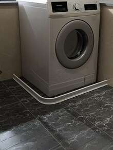 1pc 1m Bathroom Shower Water Barrier Strip, Self-Adhesive Shower Splash Guard Seal, Foldable Shower Water Barrier, Dry-Wet Separation Shower Water Barrier, Flexible Bathroom Water Barrier, Prevent Water Splashing Out Of Shower Area - White - View 9