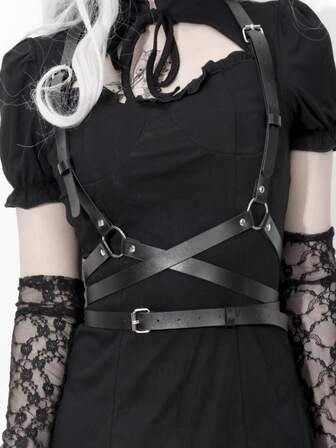 1件装真皮胸罩束缚带，性感胸部胸罩束缚带，PU皮革材质，可调节腰带，适合派对角色扮演