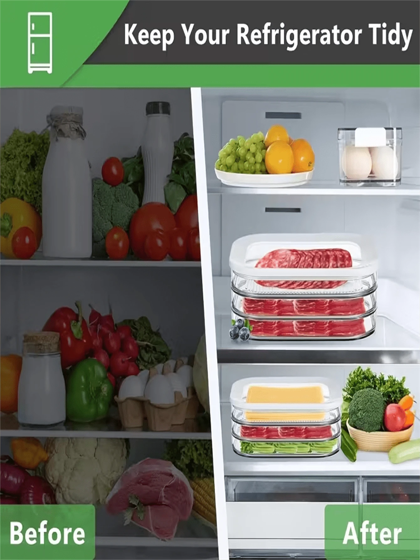 1 pieza Recipiente de almacenamiento de alimentos apilable de 1/3/4 capas con tapa, de plástico para almacenar carnes y verduras cocidas, adecuado para refrigeradores, fiambres, frutas, quesos y recipientes para barbacoa. Reutilizable, ideal para viajes escolares, viajes de trabajo y como un elemento esencial de la cocina. - Multicolor - Ver 1