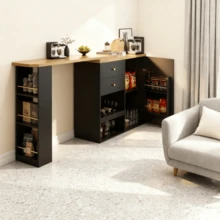 Bar Tables - Black + MDF-1 - View 1