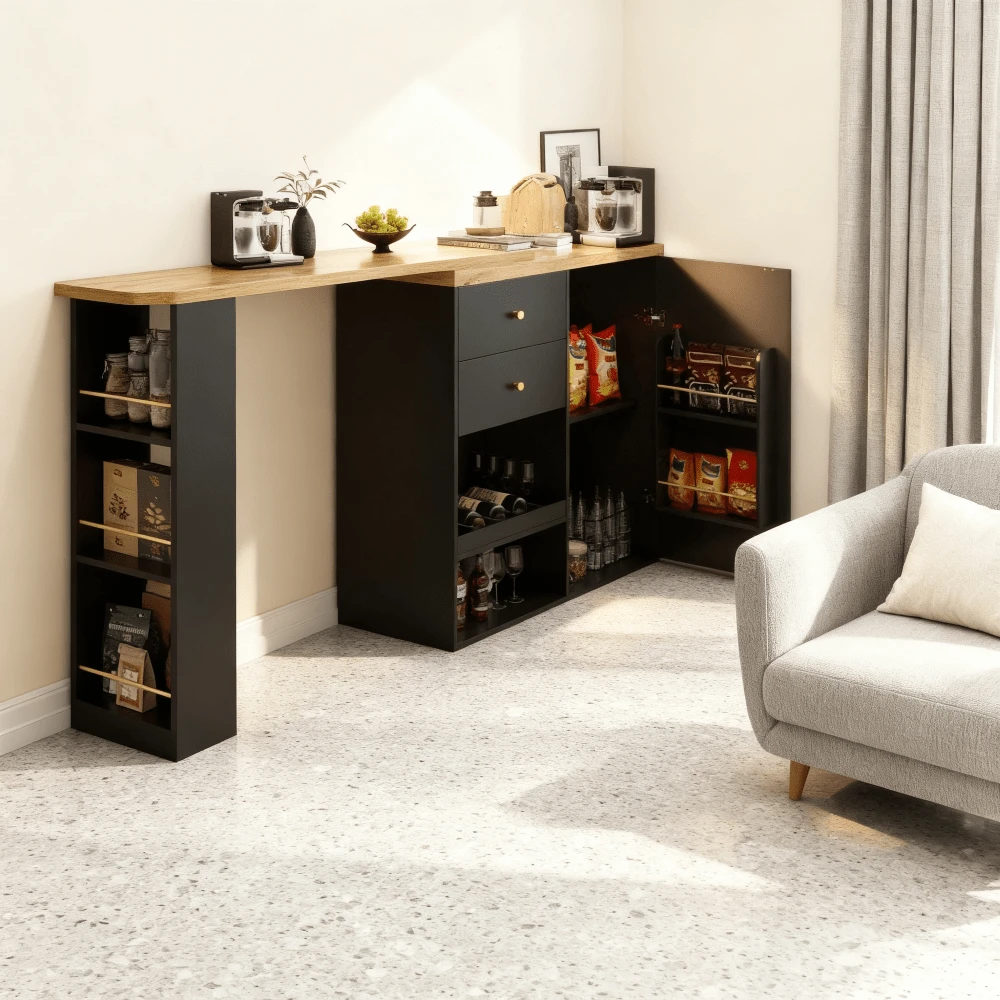 Bar Tables - Black + MDF-1 - View 1