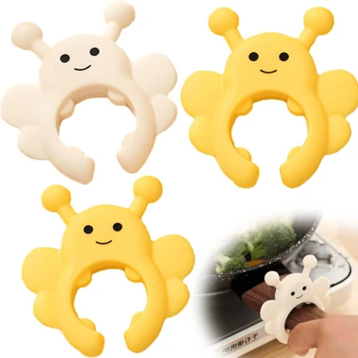 1 st silikon kastrullställ med honungskaka, sött bi förvaringsställ för kök, ställ för köksredskap, multifunktionellt ställ för köksredskap, förvaringsställ för köksredskap, platsbesparande köksförvaringsställ, lämplig för kastruller, ätpinnar, slevar och köksredskap, ställ för köksredskap | Rolig design | slitstarkt köksredskap, multifunktionellt ställ för spishällen, ställ för köksredskap, lättrengörlig design, slitstarkt material