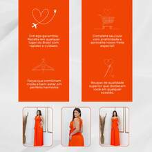 Women's Long Dress, Multiple Ways To Wear, Multi-Use, Tie-Front, Infinity Style, Party, Graduation, Elegant - Neon Orange - View 8