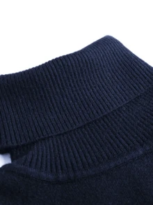 GRDR 男士圆领长袖毛衣，百搭日常针织套头衫 - 藏蓝色 - 查看 4