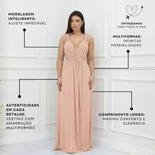 Women's Long Dress, Multiple Ways To Wear, Multi-Use, Tie-Front, Infinity Style, Party, Graduation, Elegant - Salmón - Ver 4