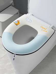 1件装马桶座套，冬季保暖柔软马桶座套，时尚拉链设计，加厚保暖马桶座套，披肩式马桶座套，保暖马桶座套。 - 彩色 - 查看 3