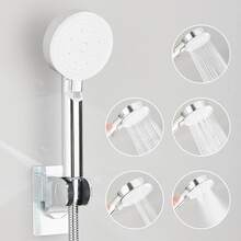 Cabezal de Ducha de lluvia Cuadrado Brazo de Ducha Plegable Ultrafino de 8 Pulgadas Desviador de 3 Velocidades Manguera de 150 cm Rociador de Mano de 5 Funciones Brazo Plegable de Aleación de Zinc Juego de Cabezal de Ducha Cuadrado - Chrome - Ver 3