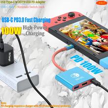 Dock 3 em 1 USB-C Hub Switch para Steam Deck, Adaptador Type-C para HDTV/USB/PD, Estação de Acoplamento para Laptop