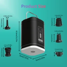 Bomba eléctrica portátil multifuncional, inflador/desinflador con luz LED, batería de alta capacidad de 1200mAh para mayor tiempo de funcionamiento, recargable por USB, ideal para bolsas de vacío, colchones de aire y anillos de natación, conveniente para viajar - Multicolor - Ver 3