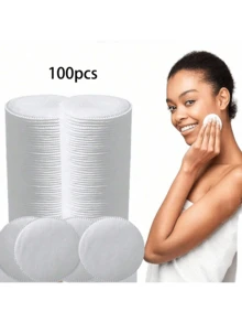 300/100/50 piezas Almohadillas desmaquillantes redondas, suaves, adecuadas para rostro, ojos, cuidado de la piel y desmaquillaje