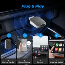 REMAX 2 In 1 Wireless Carplay Adapter Compatible With Apple CarPlay & Android Auto; Mini Size; Plug & Play; Car Play Wireless Adapter Compatible With IPhone IOS 6+, Android 11+, Fast And Stable Connection; Car Accessories, Super Practical Car Stuff - M34 - View 8
