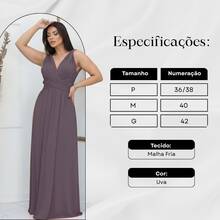 Women's Long Dress - Multiple Ways To Wear - Tie Detail - Infinity Style - Perfect For Parties, Graduations, Weddings, Christenings - 葡萄 - 查看 3