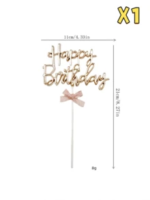 1PC/3PCS Cake Topper With 'happy Birthday' English Letter For Birthday Theme Party Decoration