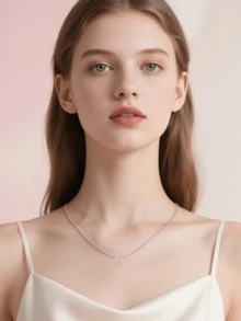 925纯银镂空心形镶嵌立方氧化锆项链，优雅可爱，适合女性和女孩日常佩戴，通勤、休闲、旅行、派对、收藏、生日和节日礼物皆宜，配有精美礼盒 - 彩色 - 查看 2