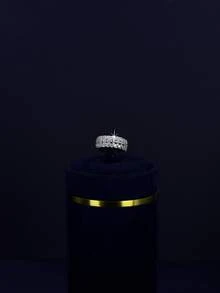 5pcs Luxury Royal Style V-Shaped Bridal Wedding Jewelry Set, Handset White Cubic Zirconia, Including Necklace, Bracelet, Earrings, Ring, Suitable For Daily Wedding Wear, Wedding Anniversary Gift (Comes In Gold Gift Box) - V-shaped Bridal Suit - View 6