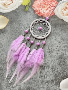 1件水晶珍珠捕梦网汽车挂件，手工波西米亚风汽车挂饰，创意礼物，时尚家居装饰捕梦网，适用于家居、婚礼、房间装饰 - 星芒車掛 - 查看 11