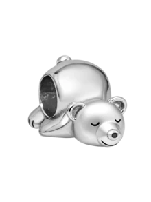 1件时尚925纯银企鹅抱石圣诞礼物吊坠珠，适合女士手链、手镯、DIY珠宝制作精美首饰