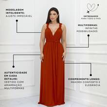 Women Dresses - 亮橙色 - 查看 4
