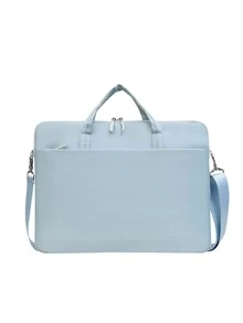 2 件多功能笔记本电脑内胆包，轻巧简约设计，可容纳 14 英寸笔记本电脑教室笔记本电脑包教室包教师储物包教室整理包笔记本电脑/电脑/单肩包 Ins/Y195k 款式便携式女士/男士/女孩/男孩/女性/男士可爱防水防震/防水包轻巧便携简约带电脑隔层大容量学校办公室女士工作通勤多功能 - 藍白色 - 查看 2