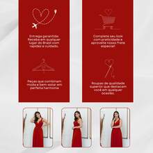 Women's Long Dress Various Ways To Wear Infinity Tie Party Graduation Wedding Baptism - 紅色 - 查看 8