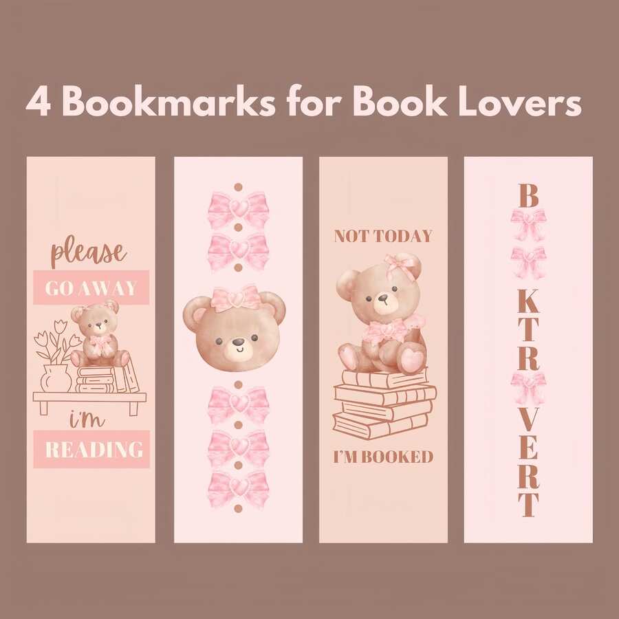 4 piezas de marcapáginas impresos en PET, con patrones exquisitos y elegantes, adecuados para uso diario o colección. Ya sea para uso personal o como regalo para familiares y amigos, es una opción de regalo única y práctica, que agrega atmósfera y diversión al momento de la lectura (borlas de color aleatorio) - Multicolor - Ver 1