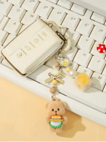 Móc khóa hình vuông bằng nỉ hình gấu bơ, chất liệu vải nhung mềm mại, gấu cầm khối lập phương màu vàng + khay màu xanh lá cây, trang trí bằng hạt gỗ + mặt dây chuyền bạc + nơ, tay nghề thủ công tinh tế & chi tiết tinh tế, cảm giác ấm áp dễ thương, mặt dây chuyền túi đa năng & phụ kiện chìa khóa, lý tưởng cho người hâm mộ phim hoạt hình & thanh thiếu niên, quà tặng sinh nhật hoàn hảo, quà tặng bạn gái đáng yêu & quà tặng cho người yêu & bạn bè - bánh mỳ - Xem 6
