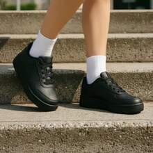 Tênis Escolar Infantil Masculino Feminino Antiderrapante Confortável Macio Casual Menino Menina - Preto - Visão 1