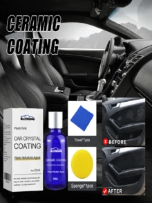 rayhong Car Plastic Renewal Crystallization Liquid, Dashboard & Interior Cleaner, Decontamination, Anti-Dust Renewal, Brightening, Coating