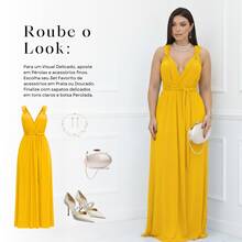 Women's Long Dress - Multiple Ways To Wear - Tie Detail - Infinity Style - Perfect For Parties, Graduations, Weddings, Christenings - 黃日 - 查看 7