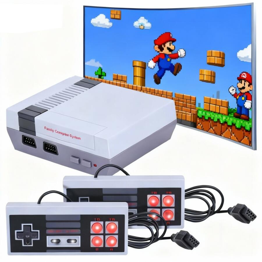 Classic Red And White Wired Mini Two-Player Game Console, A Perfect Holiday Gift That Revives Childhood Memories And Family Bonding - 白色 - 查看 1