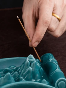 1pc Mountain-Shaped Incense Burner, Elegant High Mountain Waterfall Sandalwood Incense Holder, Suitable For Home Decor, Stick Incense, Backflow Incense Burner, Kitchen, Dining Table, Home Decor (No Electricity) - Multicolor - View 11