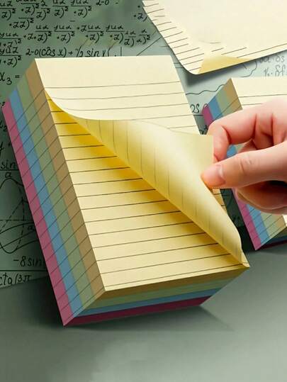 100 ورقة من الملاحظات اللاصقة الملونة والمسطرة، محمولة وسهلة الاستخدام، مناسبة للطلاب والمهنيين العاملين، ضرورية لموسم العودة إلى المدرسة، لوازم مدرسية، دفاتر، لوازم مدرسية جذابة، قرطاسية، لوازم طلابية، لوازم مدرسية، هدايا عيد الميلاد للمراهقين، لوازم مكتبية ومدرسية.