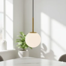 1/2pcs Nordic Minimalist Sphere Single-Head Pendant Light, Creative Decorative Lamp, E27 Lamp Base, Suitable For Dining Room, Bedroom, Entryway, Hallway (Bulb Not Included) - Gold - View 3