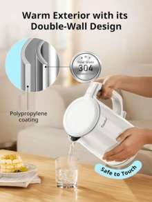 Midea Home Appliances 1.7L Electric Kettle, Fast Boil 1500W Stainless Steel, Dual-Level Lid For Easy Filling & Cleaning, Auto Shut-Off & Boil-Dry Protection, Silver, Household Tea & Coffee Kettle, Perfect For Daily Use, Quick Boiling, Durable - Xem 2