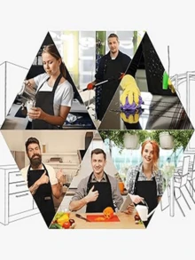 可调节围裙 - 男女通用，帆布/厚帆布材质，厚实耐用，肩带可调节，多个口袋，透气四季皆宜 - 适用于绘画、陶艺、园艺、烹饪和餐饮工作 - 厨师围裙、家用厨房围裙、餐厅工作围裙、时尚围裙、耐磨围裙、女士围裙、男士围裙、园艺围裙、绘画围裙、美甲沙龙围裙。