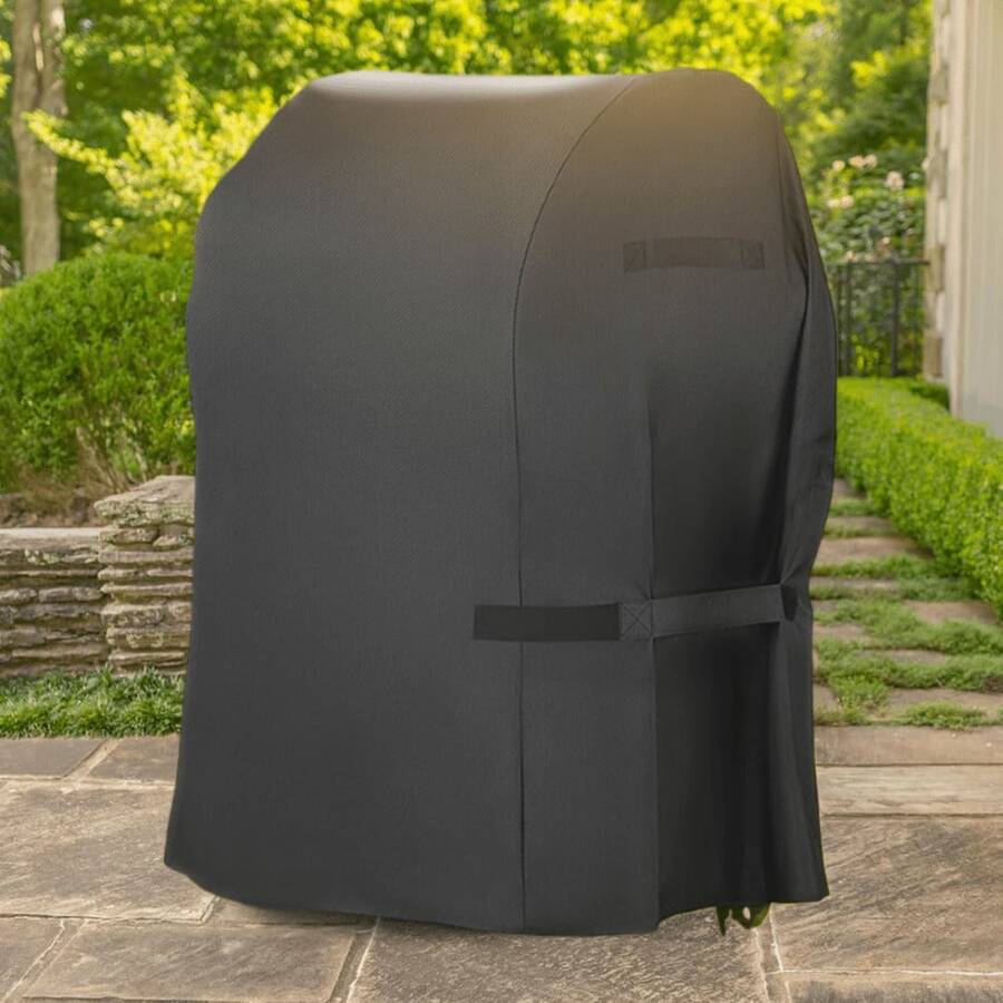 Outdoor Grill Cover 32 Inch Heavy Duty Windproof UV Resistant For Most Brands Brinkmann Char Broil Holland Durable All Weather Barbecue Cover, Women's Day, Travel Essentials, Wedding Favors, Y2k, Bedroom, Car Accessories Women, Kitchen Decor,Kitchen Decor,Household Items - Black - View 1
