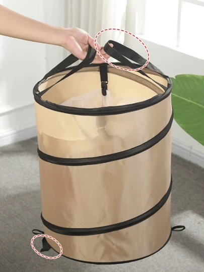 Cubo de basura plegable para camping con asas duales, cubo de reciclaje portátil para ropa, juguetes y adecuado para jardín, picnic, BBQ, maletero de coche, picnics y camping al aire libre. Accesorio de equipo de camping y viaje al aire libre.