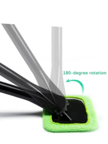 3pcs Upgraded High Density Reusable Microfiber Cleaning Pads With 180° Rotatable Head Car Windshield Cleaner Tool Kit, Suitable For Cars, Trucks, SUVs And RVs, Also Applicable For Kitchen, Bathroom, Furniture, Mirrors, Ceramics, Shower Enclosures, Effectively Removes Fog And Moisture - Multicolor - View 4